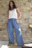 Rustic Nature Bubble Cotton Split Kick Pant Washed Denim